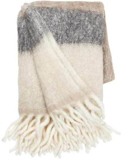 Cozy Living Mathea Filt Striped Taupe